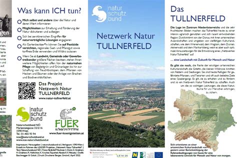 Infofolder Zum Projekt Netzwerk Natur Tullnerfeld Naturschutzbund