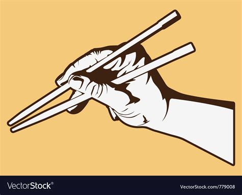 Hand holding chopsticks Royalty Free Vector Image