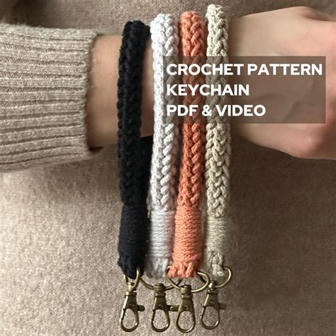 Crochet Boho Keychain Pattern Pdf Crochet Keychain Wristlet Crochet Key