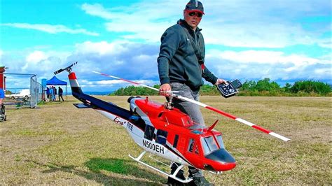 STUNNING HUGE RC BELL 212 ERA ELECTRIC SCALE MODEL HELICOPTER FLIGHT