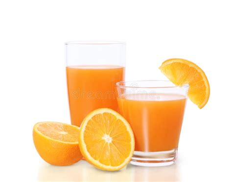 Orange Juice Isolated On White Stock Photo Image Of Closeup Leaves