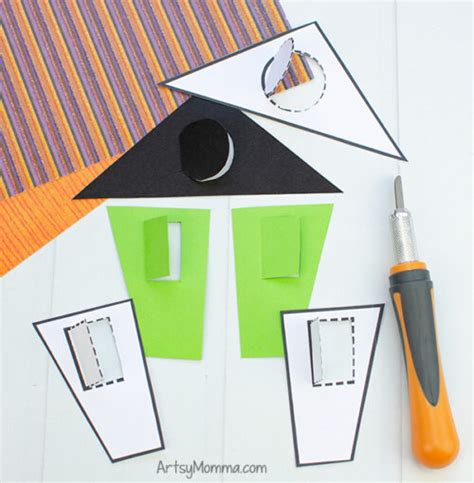 Printable Haunted House Craft For Halloween Artsy Momma