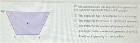 Which Statements Are True Regarding The Symmetry Of The Isosceles