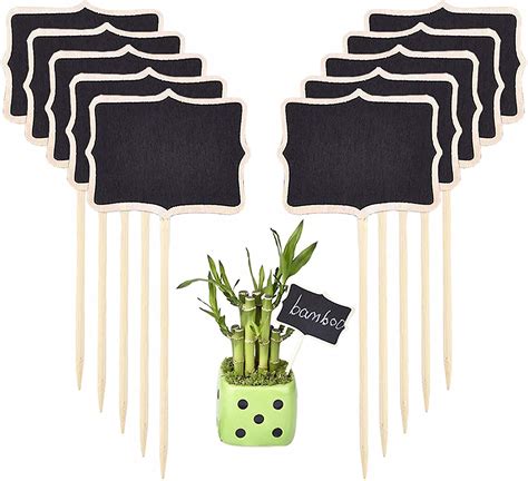 Pcs Tiquettes De Plantes En Bois Mini Tableau Noir Tiquettes De