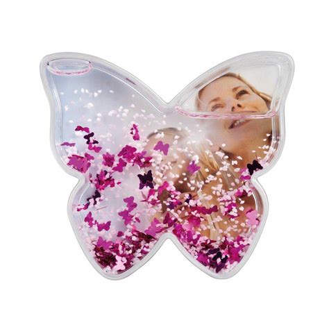 Dorr Butterfly Shaped Snow Globe With Glitter Butterflies Photo