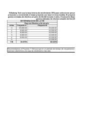 TAREA 8 Xlsx Billabong Tech Usa La Tasa Interna De Rendimiento TIR