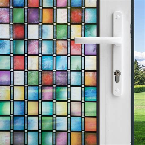 Gila 36 In X 78 In Privacy Control Stained Glass Atlantis Decorative Window Film 50165299