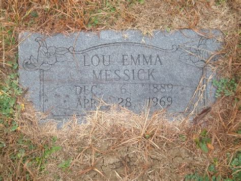 Lou Emma Hinton Messick 1889 1969 Monumento Find A Grave