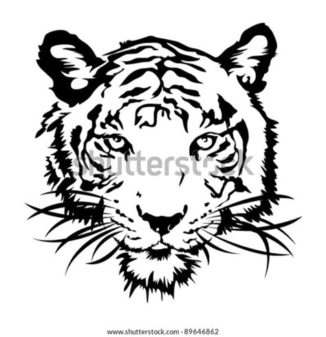 Siberian Tiger Tattoo Stock Vector (Royalty Free) 89646862