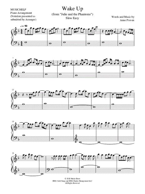 Musichelp Wake Up Slow Easy Sheet Music Piano Solo In F Major Download And Print Sku