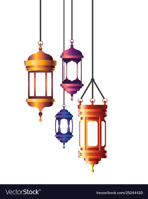 Ramadan Kareem Lantern Hanging Icon Royalty Free Vector