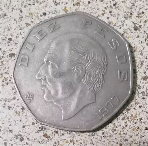 Moneda De 10 Pesos Hidalgo Heptagonal 1977 Bien Conservada Cuotas Sin Interés