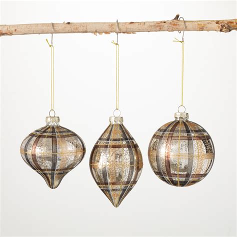 The Twillery Co Aleana 3 Piece Plaid Finial Ornament Set And Reviews Wayfair