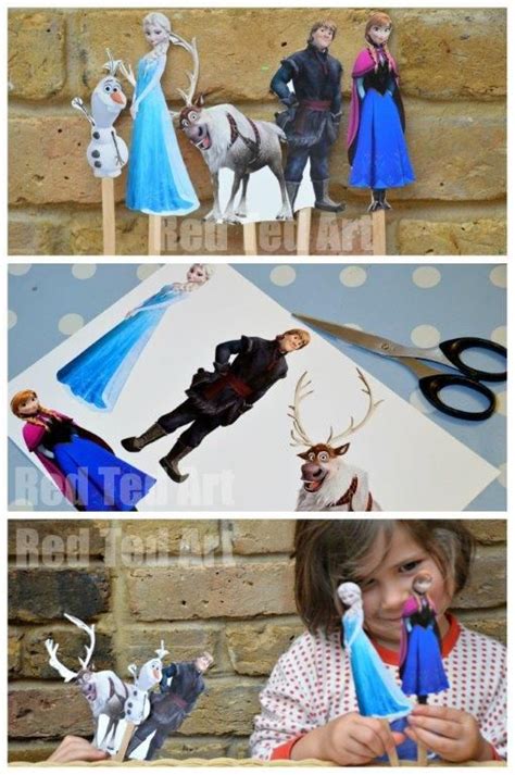 Disneys Frozen Craft Puppets Red Ted Art Kids Crafts Frozen