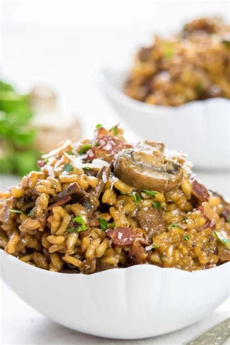 Easy Mushroom And Bacon Risotto Errens Kitchen