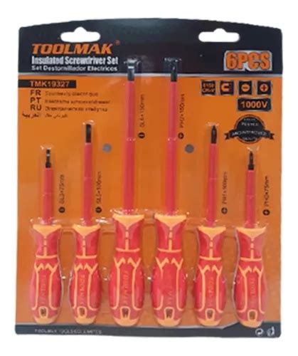 Set Kit Juego De Destornilladores Electricos Pieza Toolmak Cuotas