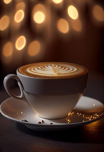 Premium Ai Image Cup Of Hot Cappuccino Coffee Illustration Generative Ai