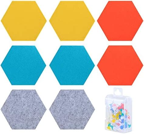 Yoillione Hexagon Felt Board Tiles Self Adhesive Colorful Hexagon Cork