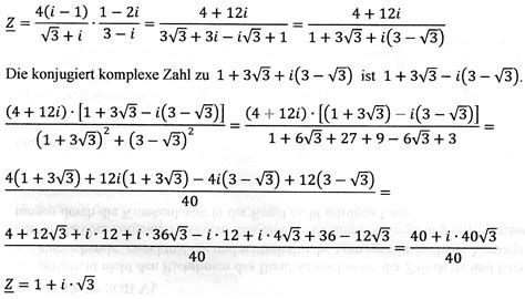 Komplexe Zahlen Komplex Konjugierte Schule Mathe Mathematik