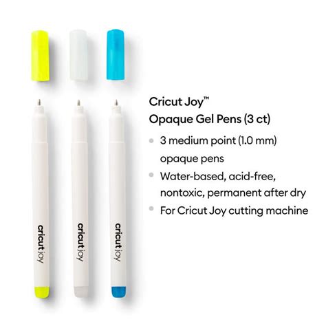 Cricut Joy™ Opaque Gel Pens 1.0 mm, Yellow/White/Blue (3 ct) | Cricut Shop