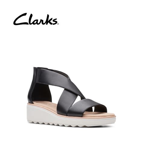 Clarks Jillian Rise Black Leather Womens Shoes Shopee Singapore