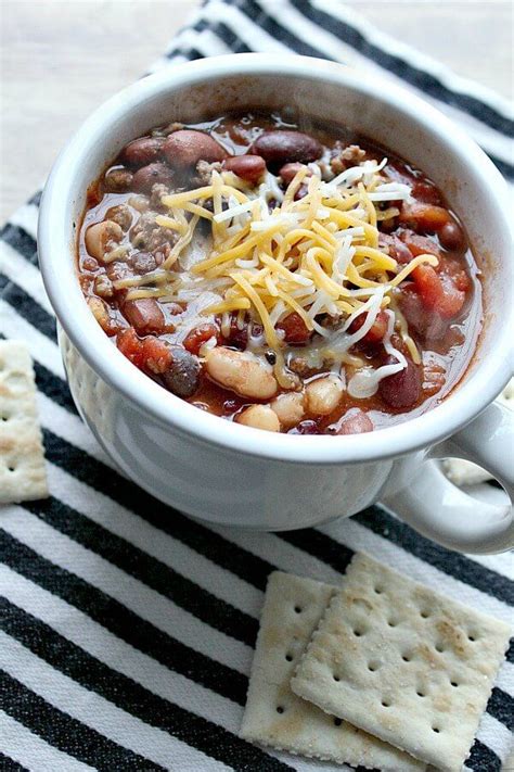 Super Simple 10 Minute Five Bean Chili Shared And Featured At Katherines Corner Five Bean Chili