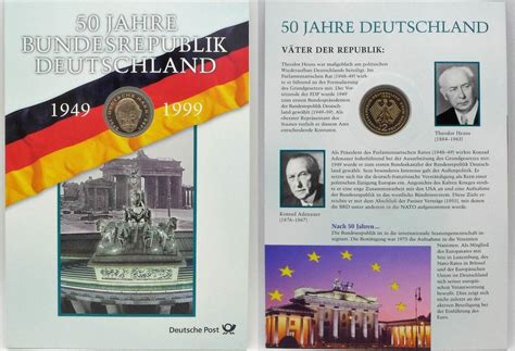 Bundesrepublik Deutschland BRD 2 Deutsche Mark 1994 D 50 Jahre