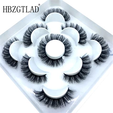 HBZGTLAD False Eyelashes Cat Eye Fluffy Faux Mink Lashes 8D Wispy