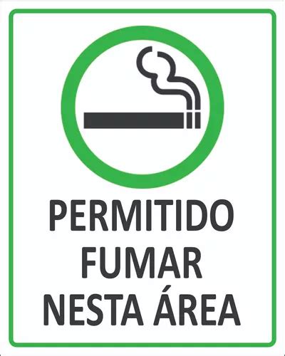 Placa Sinalização Permitido Fumar Nesta Área 20x25cm MercadoLivre