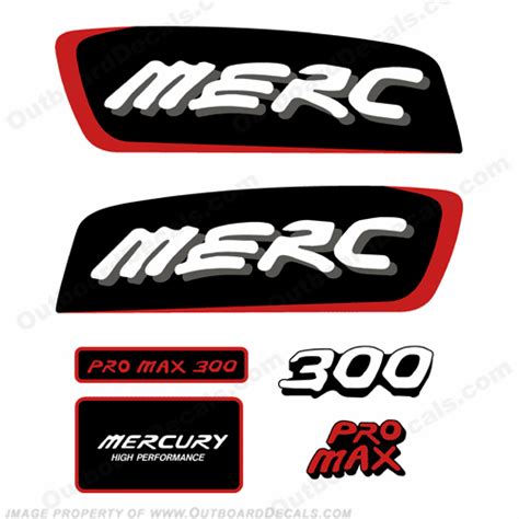 Mercury 300hp Pro Max Decal Kit Red