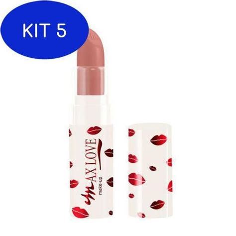 Kit 5 Batom Bastão Nude Lips Cor 454 Max Love 4G Batom Magazine Luiza