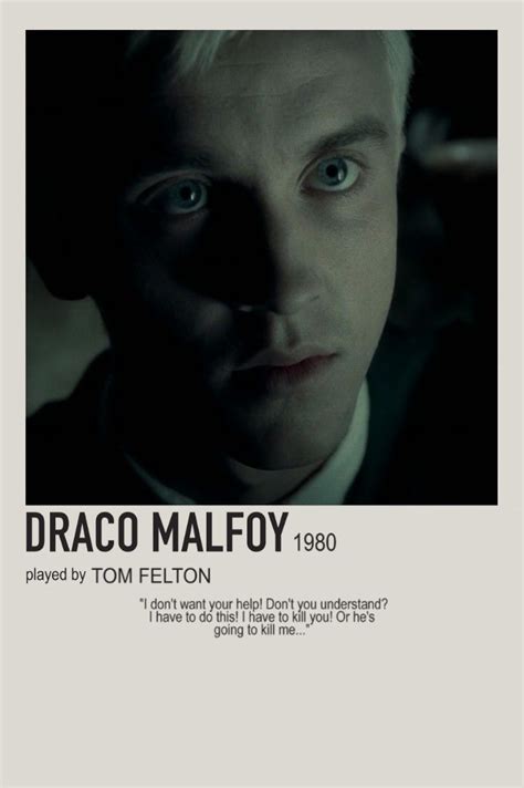 Minimalist Character Polaroid Draco Malfoy Poster Películas De Harry