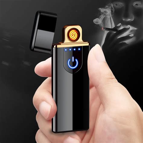 Charging Lighter Touch Induction Windproof Electronic Ultra Thin Usb Cigarette Lighter Custom