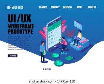 Landing Page Ux Ui Design Concept Stock Vector Royalty Free