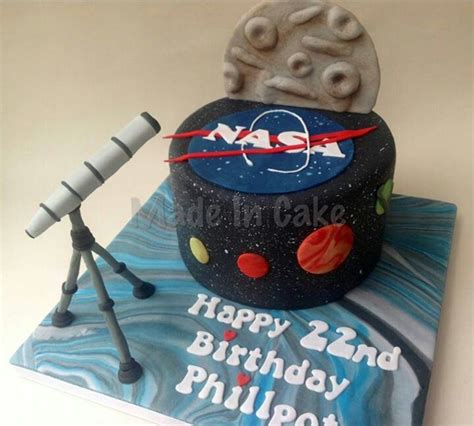 Nasa With A Telescope Cake Happy Birthday Nasa Outer Space Cakes