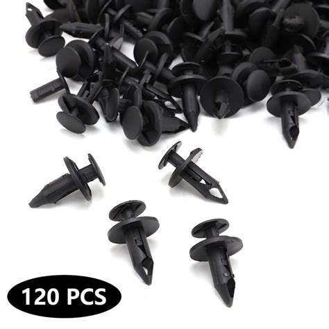 120pcs 8mm Hole Car Bumper Plastic Clips Shield Retainer Fender Fastener Rivets