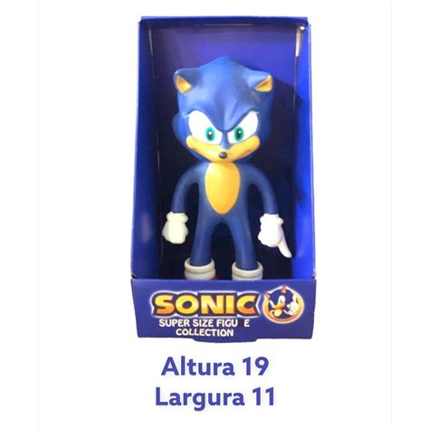 Boneco Sonic Articulado Grande Brinquedo Caixa Collection Lan Amento