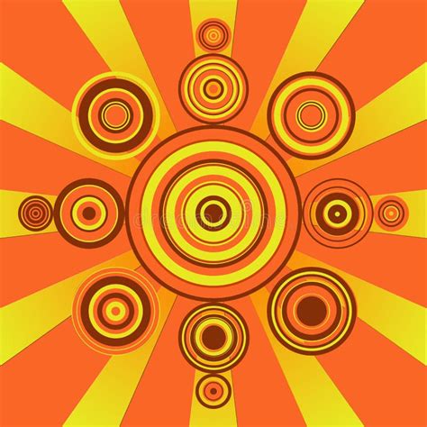 Retro Sun Background With Circles Stock Vector Illustration Of