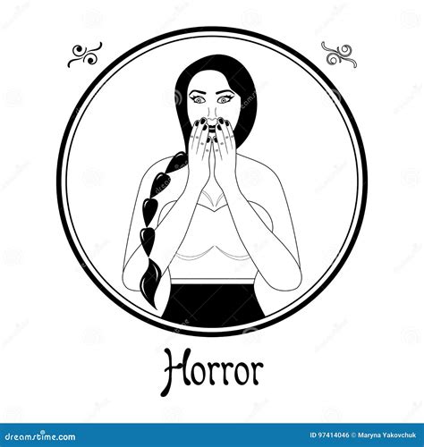 The Horror Sign Stock Vector Illustration Of State Lady 97414046