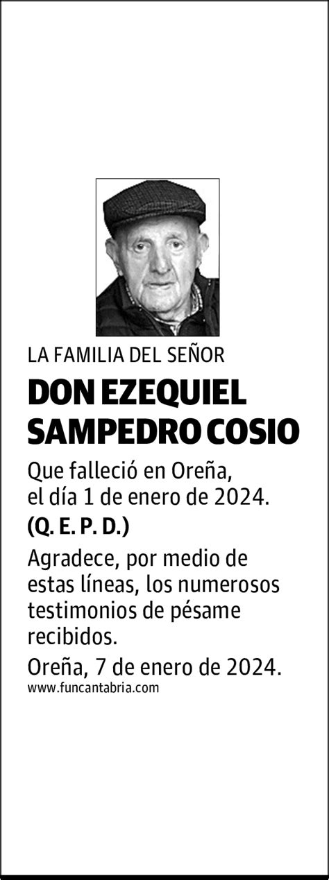 DON EZEQUIEL SAMPEDRO COSÍO Esquela El Diario Montañés