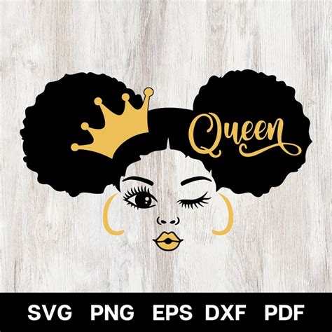 Black Queen Svg Afro Girl Svg Afro Queen Svg Melanin Svg Puff Hair Princess Svg Melanin