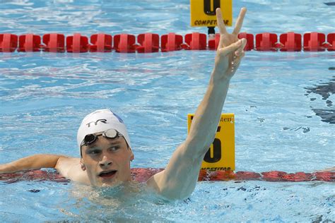 French Swimmer Yannick Agnel Celebrates After Winning In The Mens 200