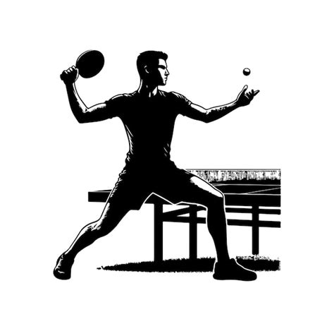 Premium Vector Table Tennis Player Pose Vector Silhouette