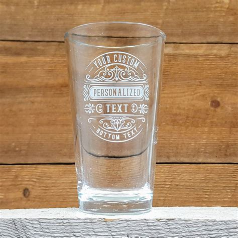 Personalized beer pint 2x glasses with vintage logo design, set of two ...