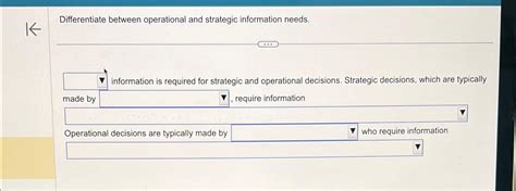 Solved Differentiate Between Operational And Strategic Chegg