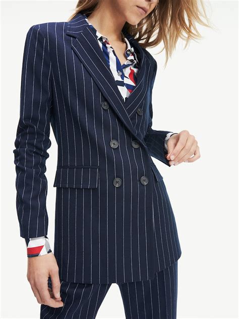 Double Breasted Pinstripe Blazer Blazers Tommy Hilfiger