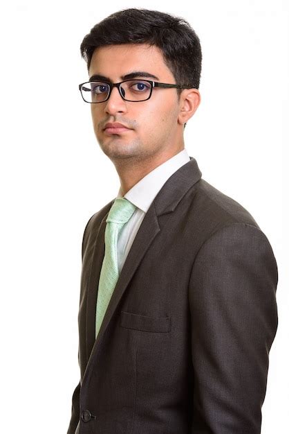 Premium Photo Portrait Of Young Handsome Businessman Wearing Eyeglasses