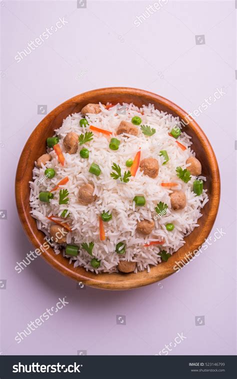 Soya Chunks With Rice