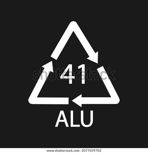 Aluminium Recycling Symbol Alu 41 Black Stock Vector Royalty Free