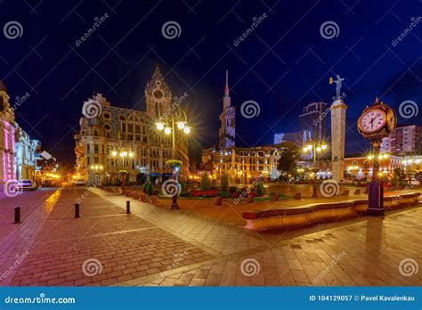 Batumi Europe Square At Night Stock Image Image Of Georgia Lights